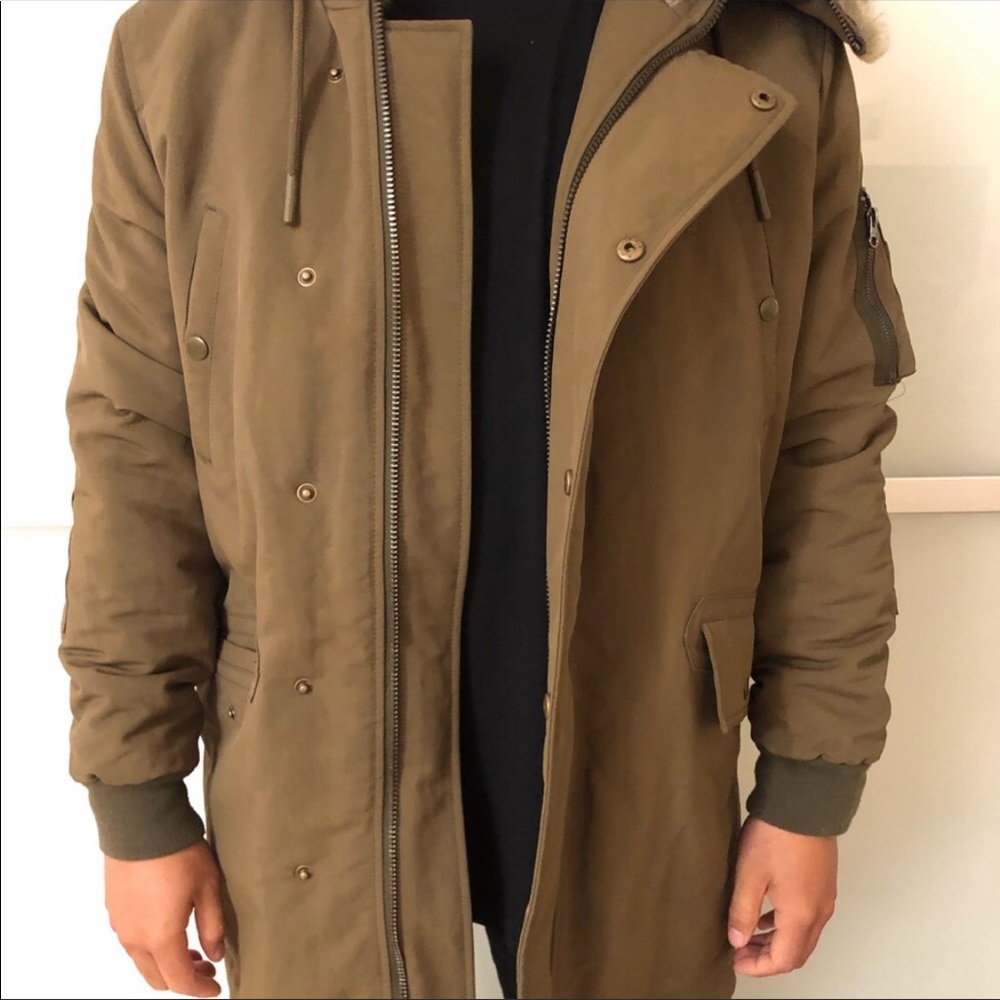 TopMan Small Winter Olive Peacoat